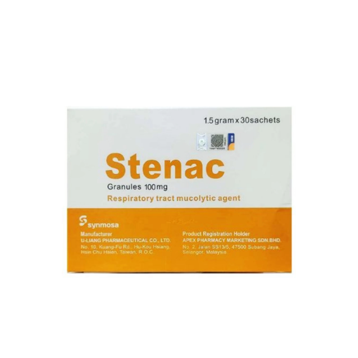 STENAC 100MG GRANULES 30S