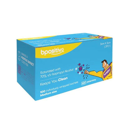 BPOSITIVE STERILE ALCOHOL SWABS 100S