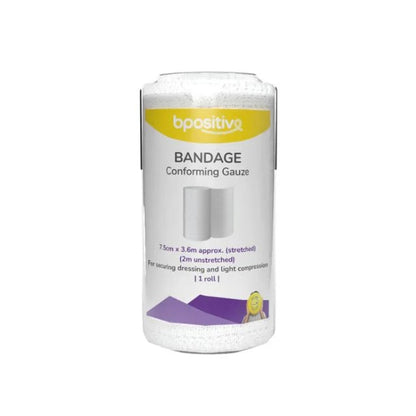 BPOSITIVE CONFORMING GAUZE BANDAGE 7.5CMX2M 1S