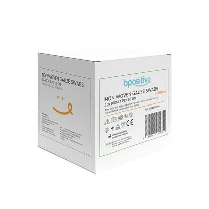 BPOSITIVE NON WOVEN GAUZE SWABS 10CMX10CM 100S