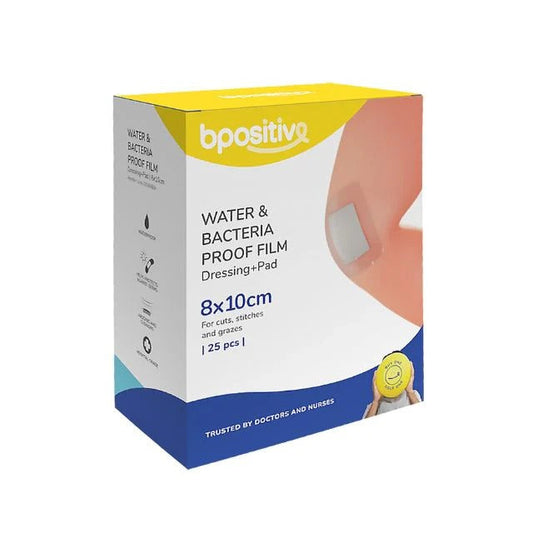 BPOSITIVE WATER&BACTERIA PROOF DRESSING PAD 8X10CM 25S