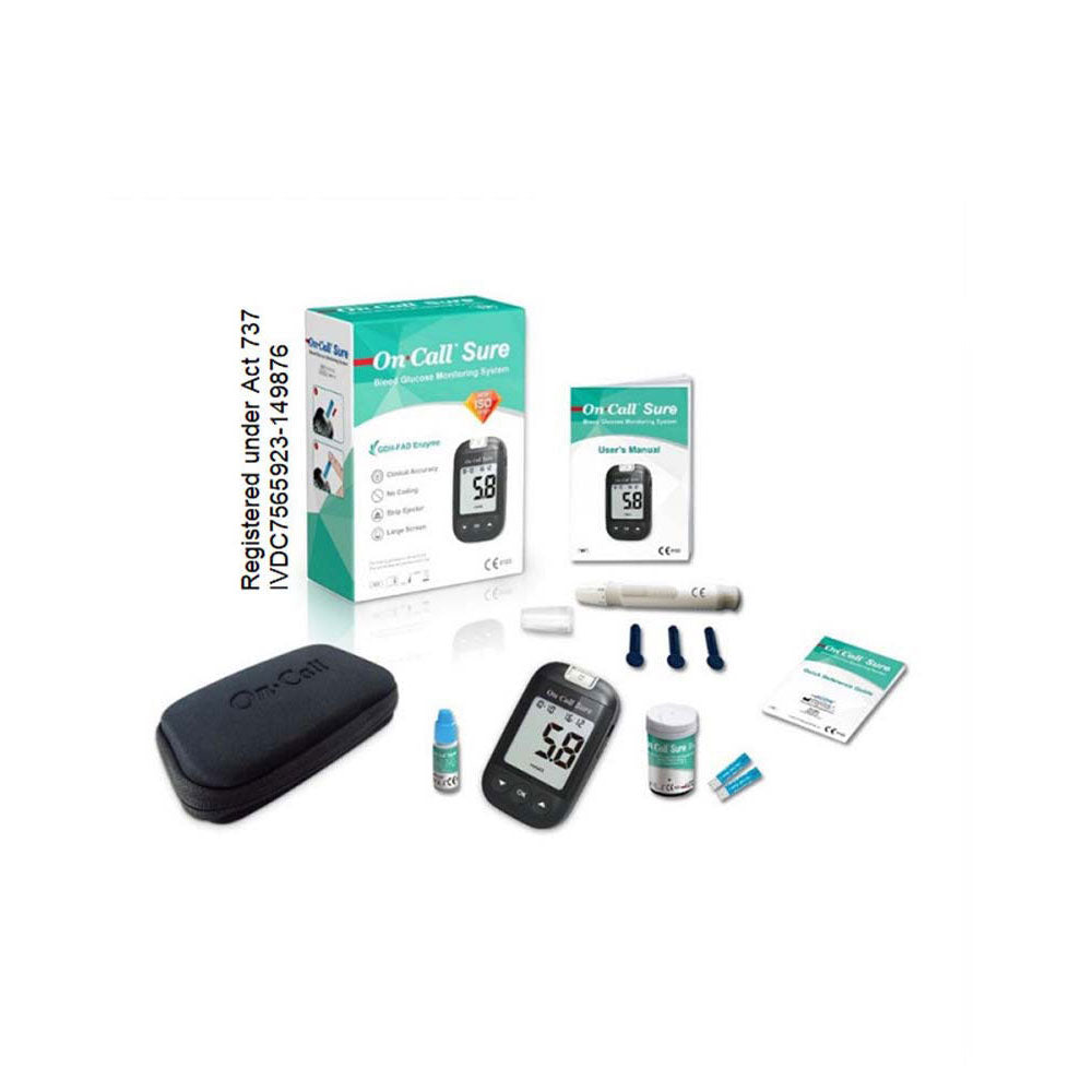 ON CALL SURE SYNC BLOOD GLUCOSE MONITORING SYSTEM STARTER KIT