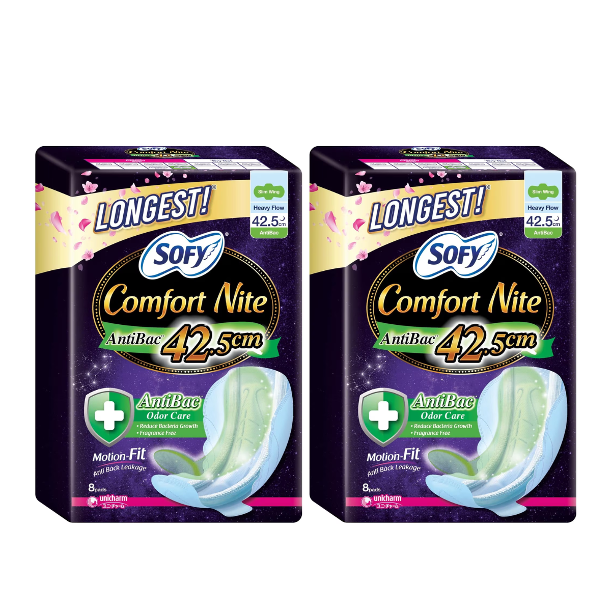 SOFY COMFORT NITE ANTIBAC SLIM WING 42.5CM 8SX2