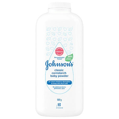 JOHNSONS BABY CORNSTARCH POWDER CLASSIC 500G