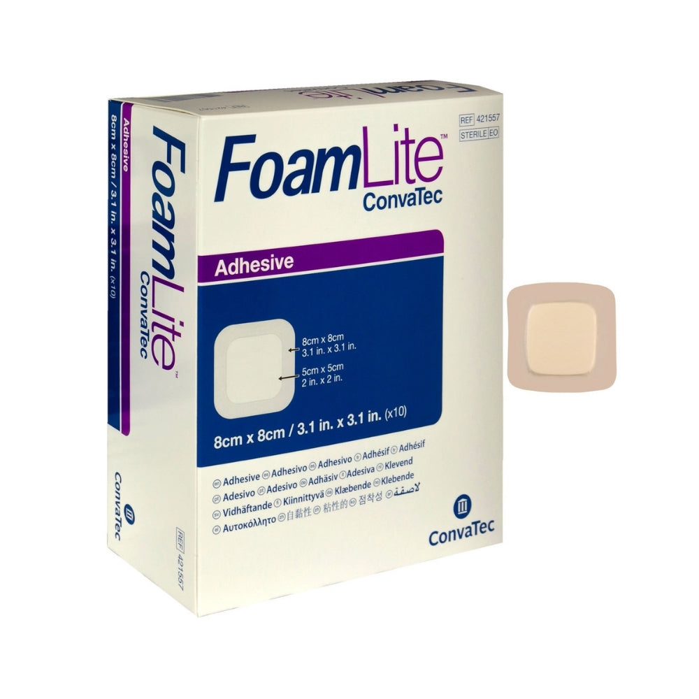 CONVATEC FOAM LITE STERILE 8CMX8CM (421557) 10S