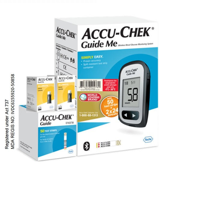 ACCU-CHEK GUIDE ME BGM + GUIDE STRIP 50S + FASTCLIX LANCET 24SX2