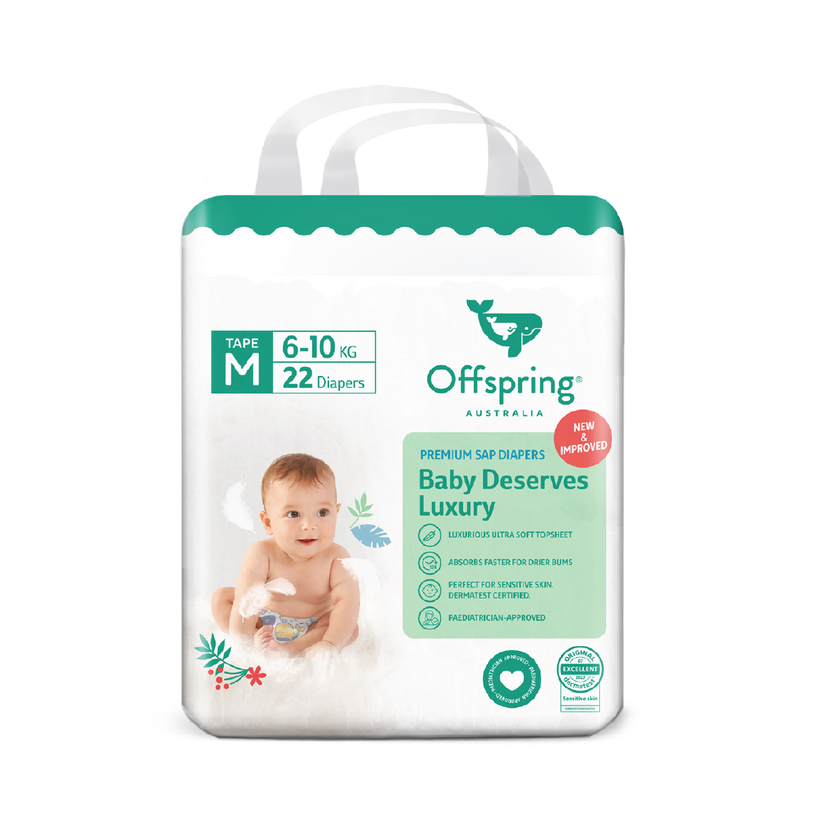 OFFSPRING FASHION TAPE DIAPERS M 22S