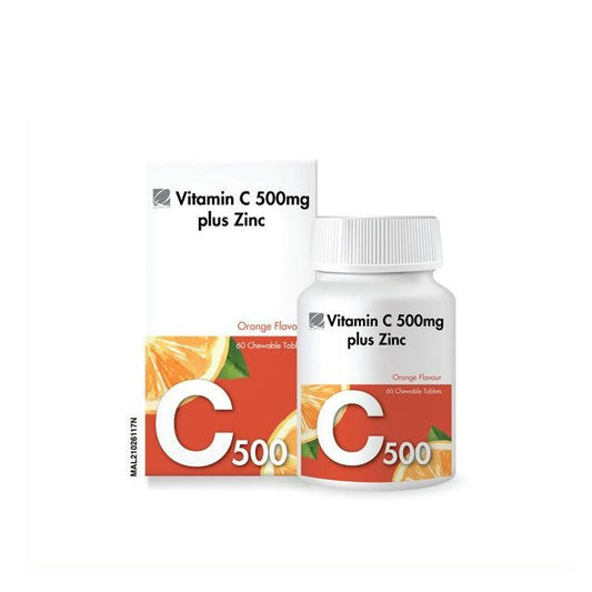 QUANTUM VITAMIN C 500MG PLUS ZINC CHEWABLE TABLET 60S