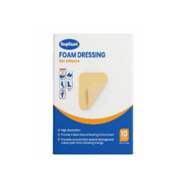 HOSPIGUARD FOAM DRESSING (NON ADHESIVE) 10CMX10CM 10S