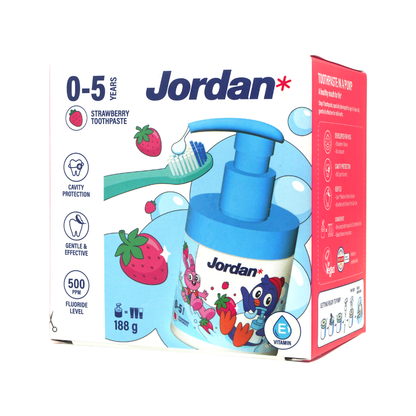 JORDAN KIDS TOOTHPASTE STEP 1 STRAWBERRY 188G (PUMP)