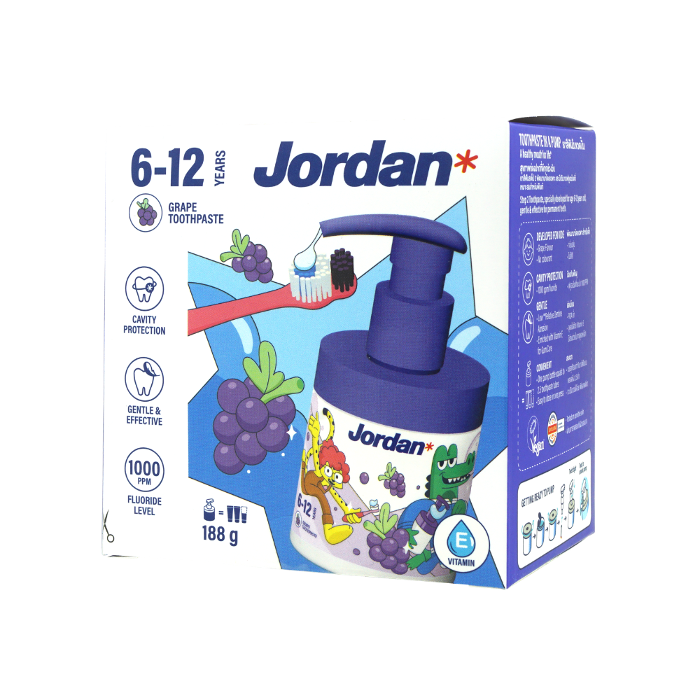 JORDAN KIDS TOOTHPASTE STEP 2 GRAPE 188G (PUMP)