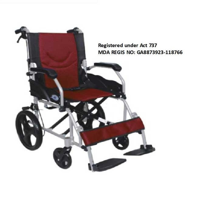 HOSPIGUARD ALUMINIUM WHEELCHAIR W/FOLDABLE BACKREST MY086301-LABJ-12