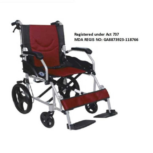 HOSPIGUARD ALUMINIUM WHEELCHAIR W/FOLDABLE BACKREST MY086301-LABJ-12