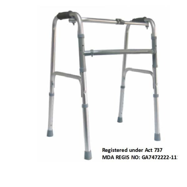 HOSPIGUARD SINGLE BAR WALKING FRAME (RECIPROCAL) SILVER MY09131L