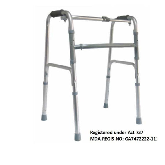 HOSPIGUARD SINGLE BAR WALKING FRAME (RECIPROCAL) SILVER MY09131L