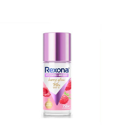 REXONA WOMEN DEODORANT ROLL ON VITAMIN + BRIGHT BERRY GLOW 45ML 2S