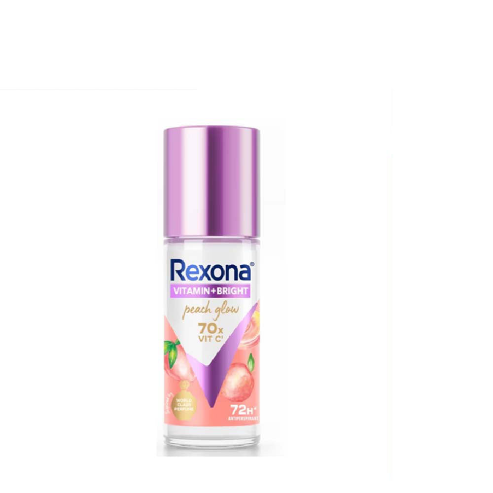 REXONA WOMEN DEODORANT ROLL ON VITAMIN + BRIGHT PEACH GLOW 45ML 2S