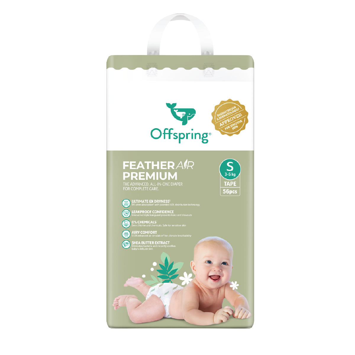 OFFSPRING FEATHER AIR PREMIUM TAPE DIAPER S 56S