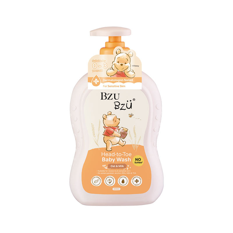 BZU BZU HEAD-TO-TOE BABY WASH OAT & MILK 600ML