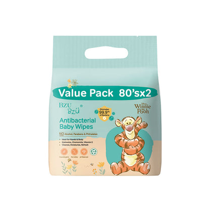 BZU BZU ANTIBACTERIAL BABY WIPES 80S X 2