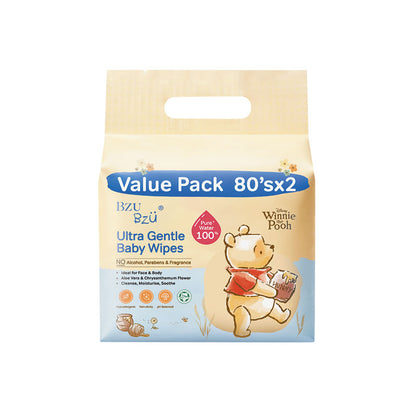 BZU BZU ULTRA GENTLE BABY WIPES 80S X2