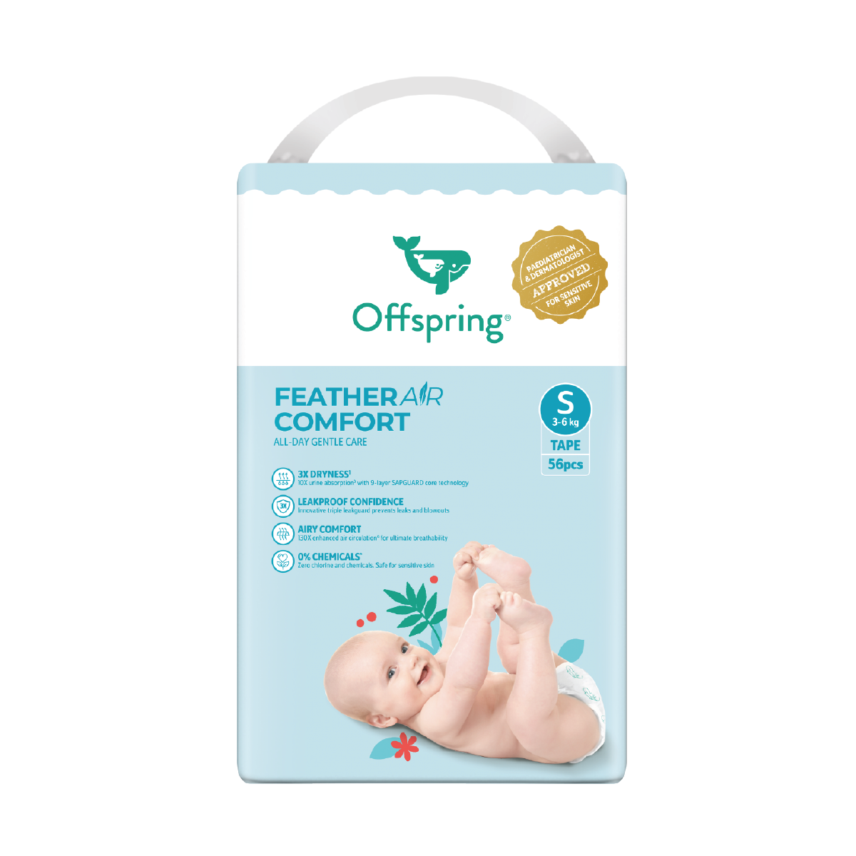OFFSPRING FEATHER AIR COMFORT TAPE DIAPER S 56S