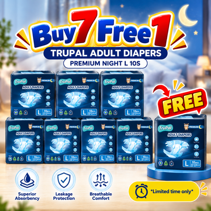 TRUPAL ADULT DIAPERS PREMIUM NIGHT L 10S