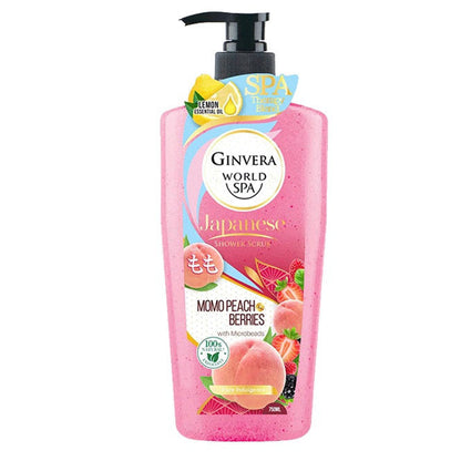 GINVERA WORLD SPA JAPANESE SHOWER SCRUB MOMO PEACH & BERRIES 750ML