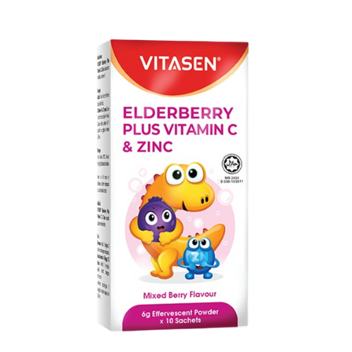 VITASEN ELDERBERRY + C 250MG EFFERVESCENT POWDER 10S