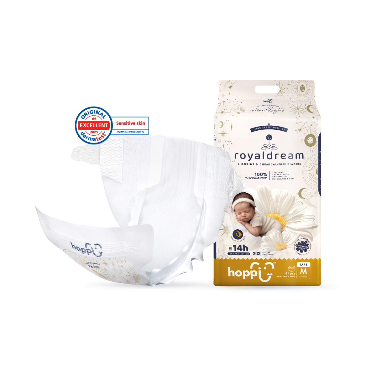 HOPPI ROYAL DREAM TAPE DIAPERS M 44S