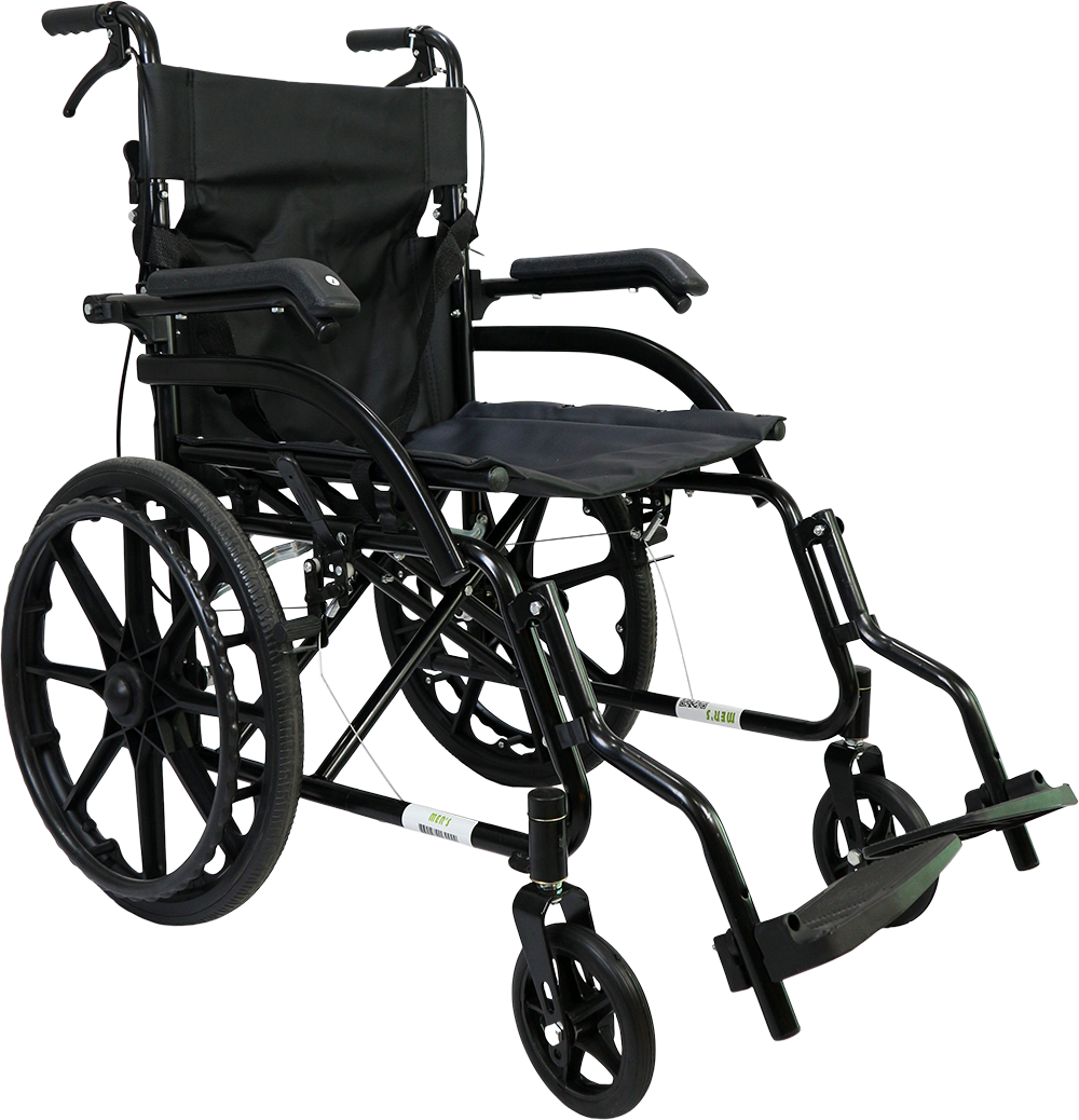 MERS LIGHT WEIGHT WHEELCHAIR FLIP UP ARMREST & FOOTREST (WCB250PV)