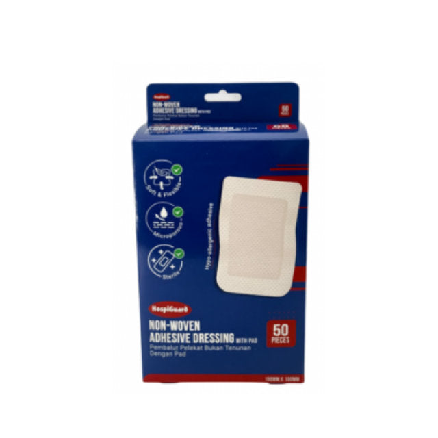 HOSPIGUARD ADHENSIVE WOUND DRESSING WITH PAD 150X100MM(BPC150100) 50S