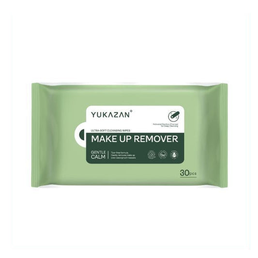 YUKAZAN ACTIVATED BAMBOO CHARCOAL MAKE UP REMOVER WIPES 30S
