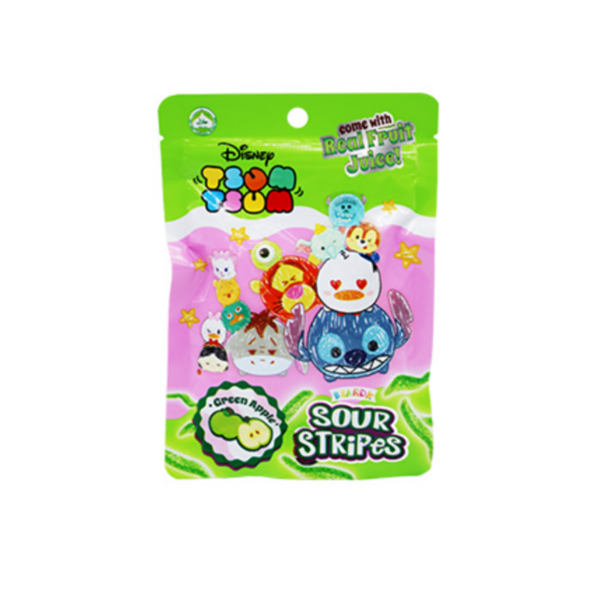 TSUM TSUM SOUR STRIPES GREEN APPLE 55G