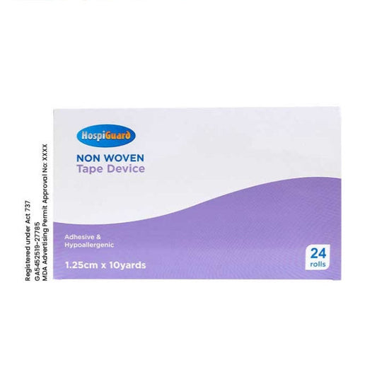 HOSPIGUARD SURGICAL TAPE WITH DISPENSER 1.25CM X 10YD 24S