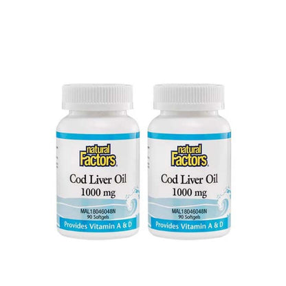 NATURAL FACTORS COD LIVER OIL 1000MG90SX2