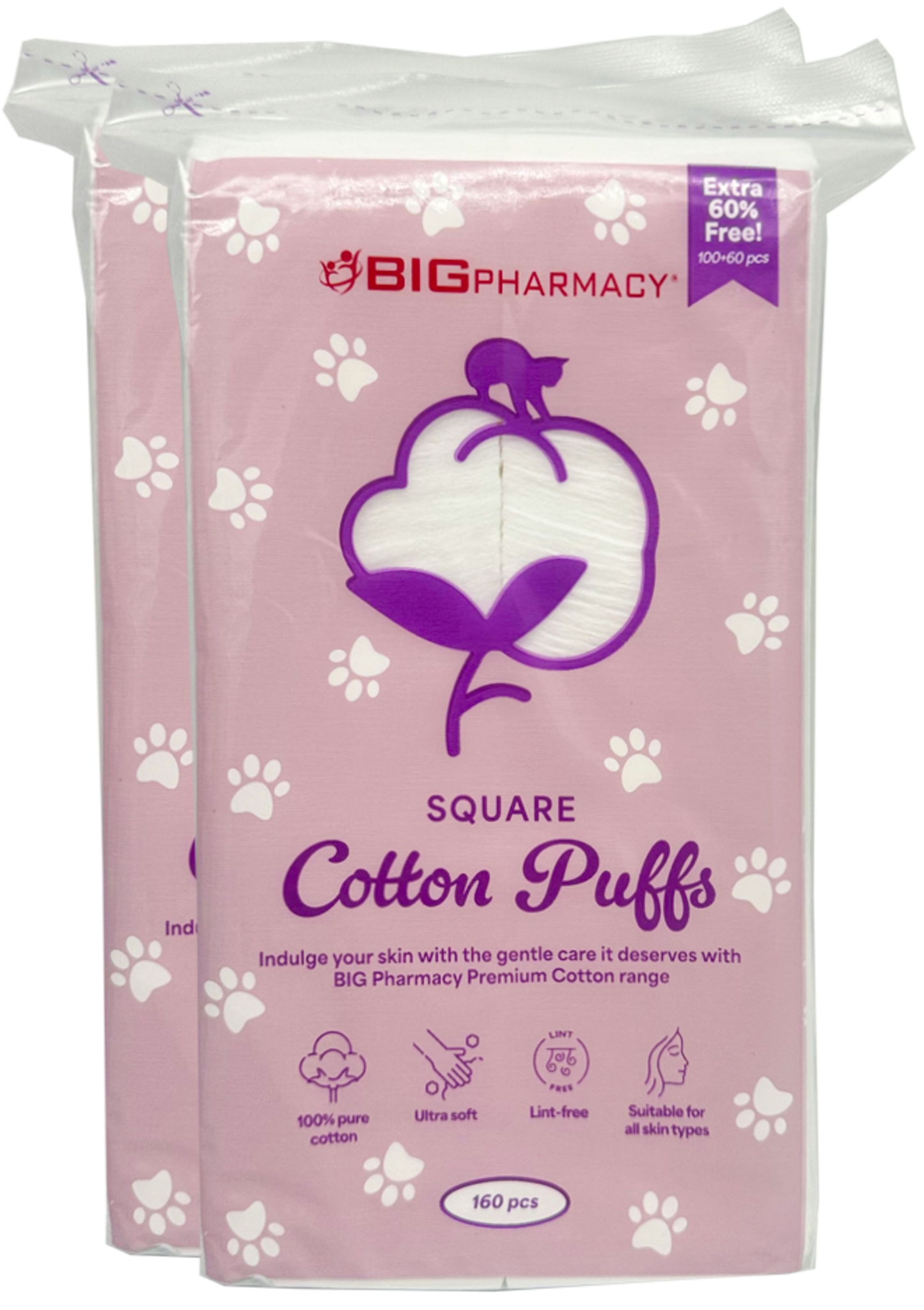 BIG SQUARE FACIAL COTTON 160SX2