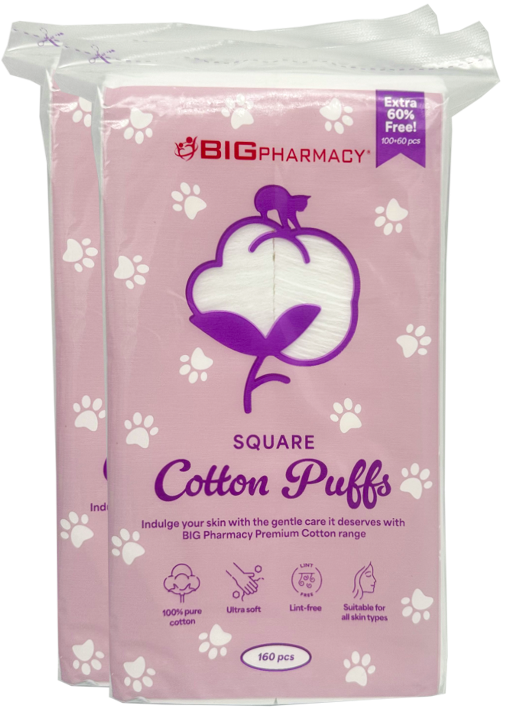 BIG SQUARE FACIAL COTTON 160SX2