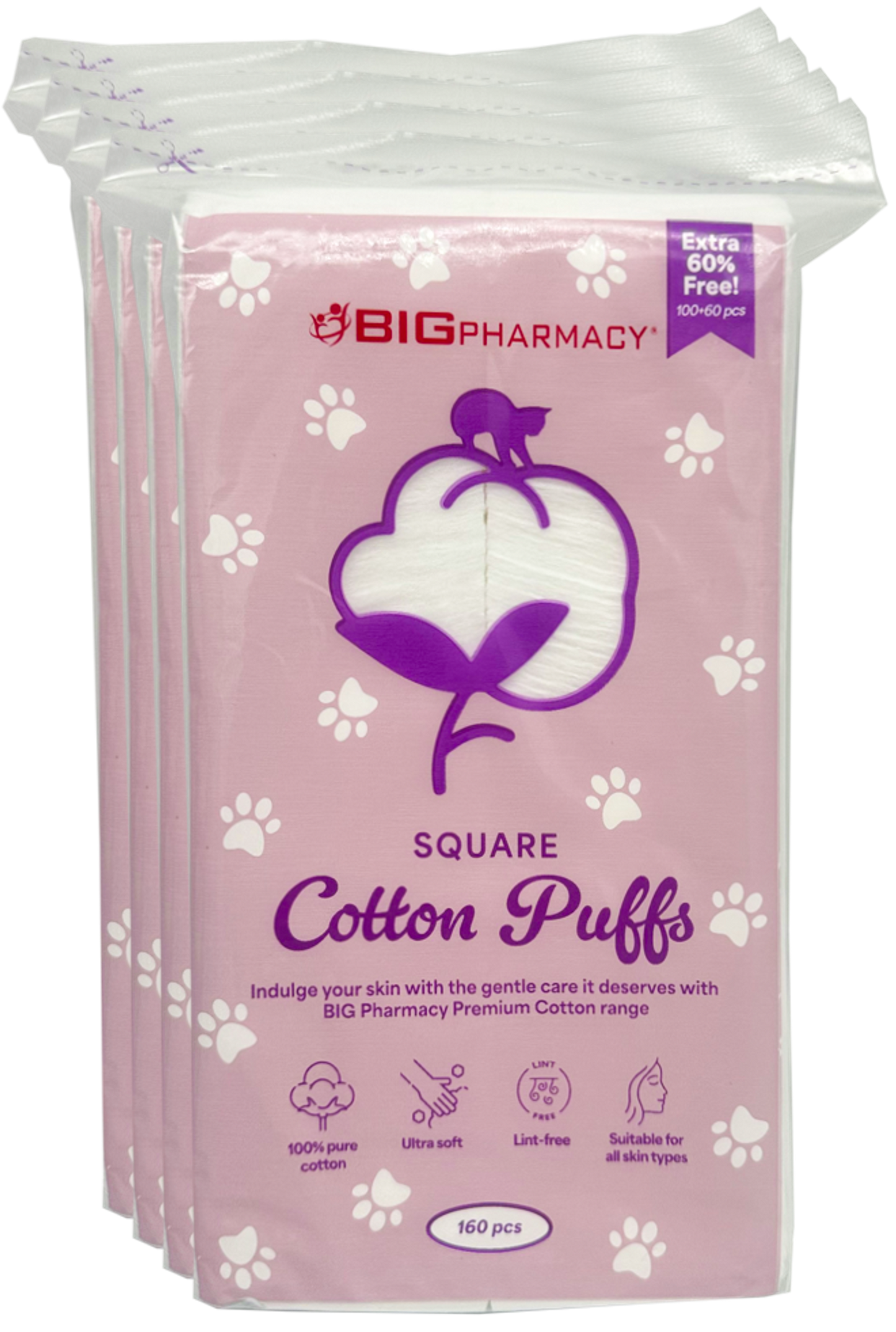 BIG SQUARE FACIAL COTTON 160SX4