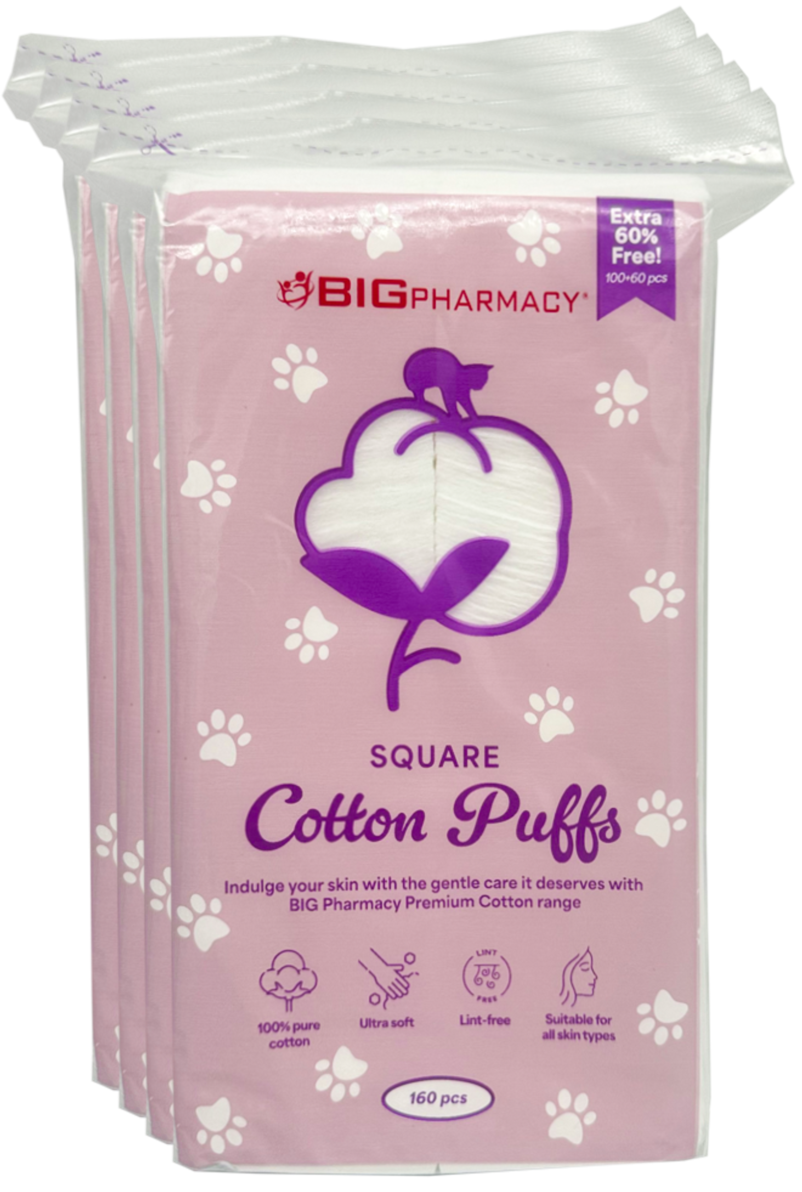 BIG SQUARE FACIAL COTTON 160SX4