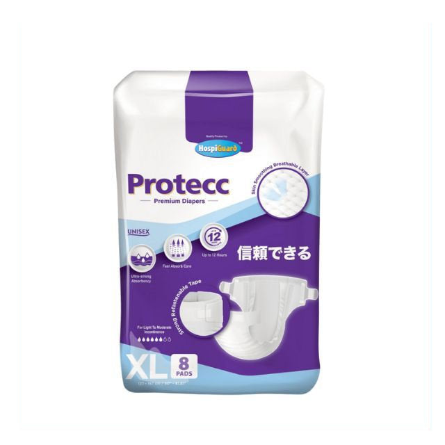 HOSPIGUARD PROTECC PREMIUM ADULT DIAPER XL 8S