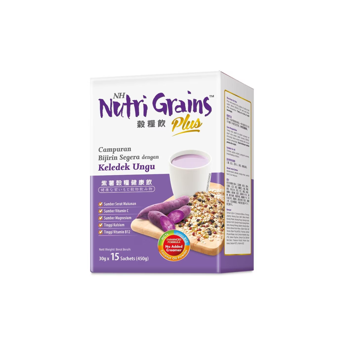 NH NUTRI GRAINS PLUS WITH PURPLE SWEET POTATO 30G X 15S