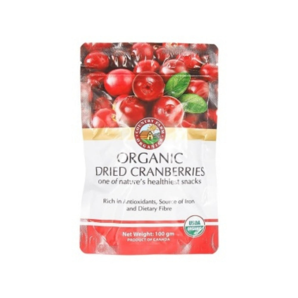 COUNTRY FARM ORGANIC DRIED CRANBERRIES 100G