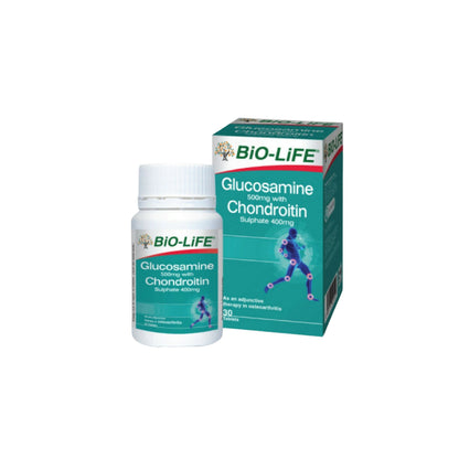 BIO-LIFE GLUCOSAMINE 500MG WITH CHONDROITIN SULPHATE 400MG 30S