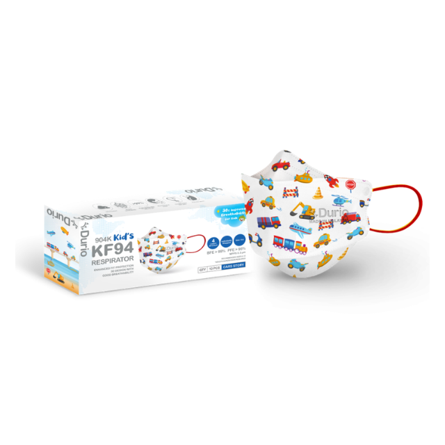 DURIO (904K) KIDS KF94 4PLY RESPIRATOR (CARS STORY) 10S
