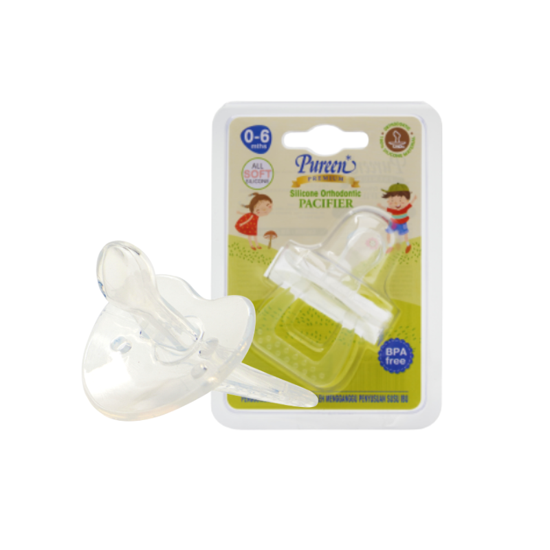 PUREEN ORTHODONTIC SILICONE PACIFIER 3M+ (NSP02)