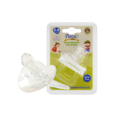 PUREEN ORTHODONTIC SILICONE PACIFIER 3M+ (NSP02)
