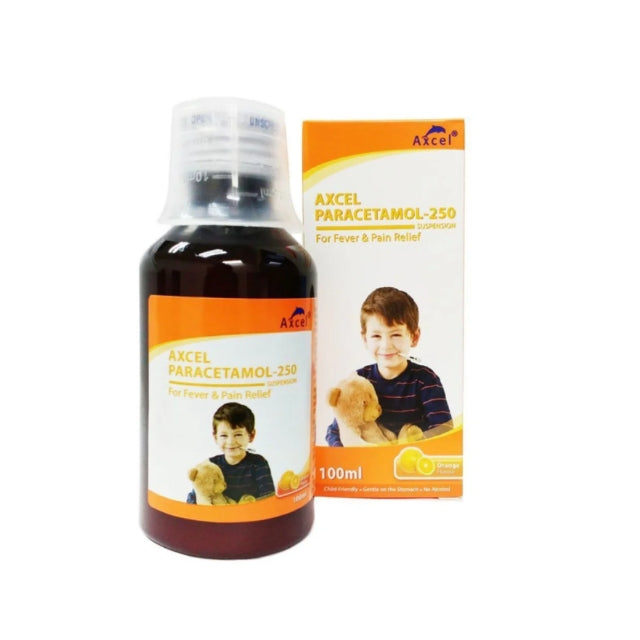 AXCEL PARACETAMOL 250MG ORANGE FLAVOURED 100ML