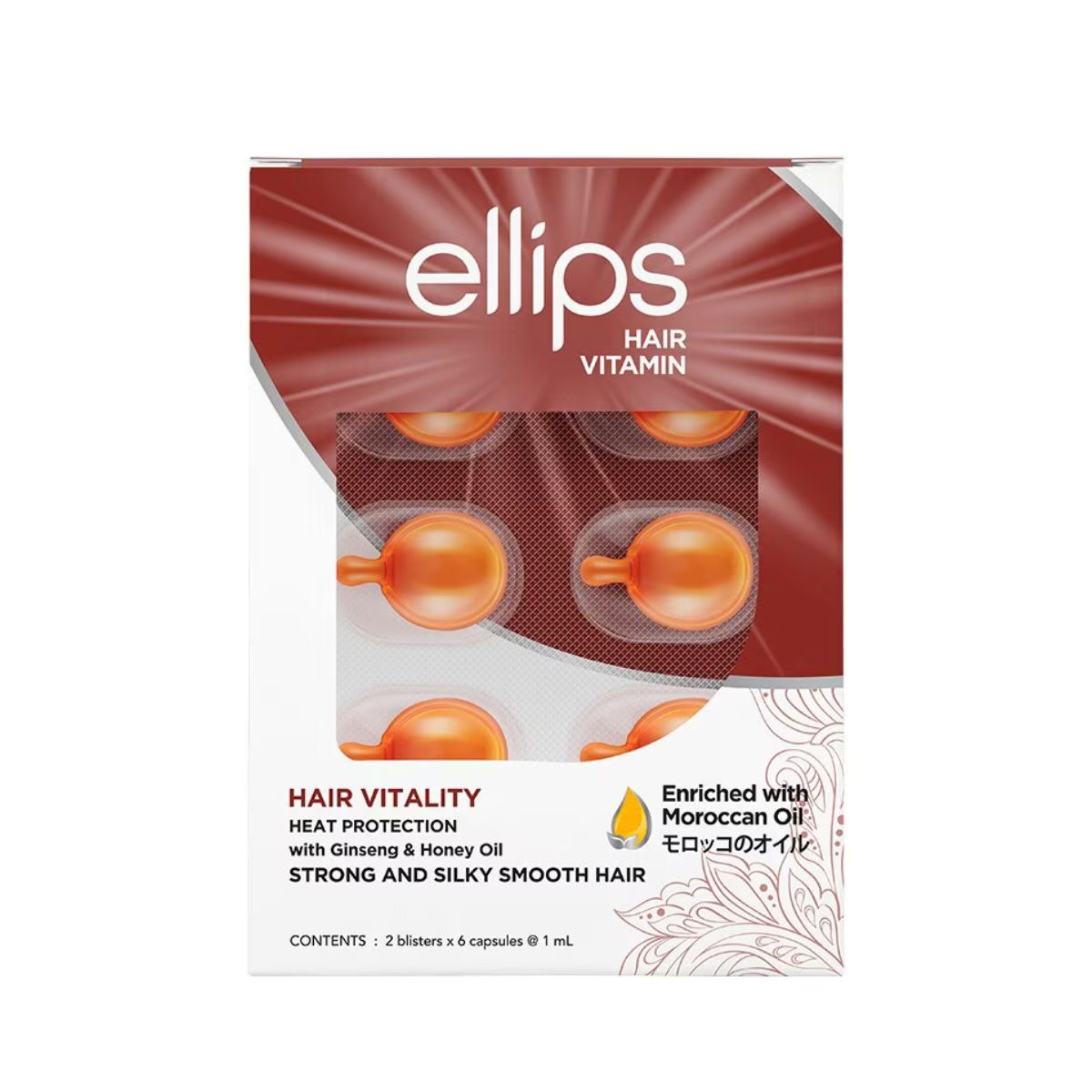 ELLIPS HAIR VIT HAIR VITALITY GINSENG &HONEY OIL 6SX2