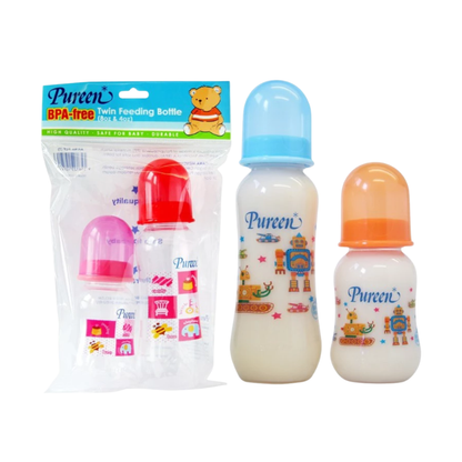 PUREEN TWIN FEEDING BOTTLE 4OZ+8OZ FCF (T)